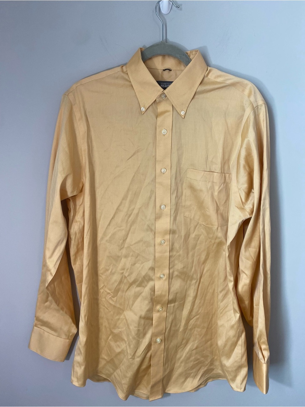 Kenneth Cole Pale Yellow Long-Sleeve Dress Shirt